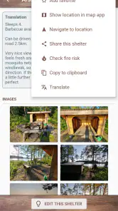 Vindskyddskartan (Shelter Map) screenshot