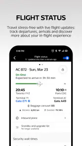 Air Canada + Aeroplan screenshot