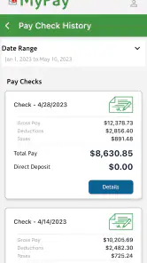 AllianceHCM MyPay screenshot