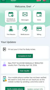 Avera MyChart screenshot