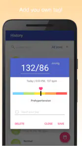 Blood Pressure Diary screenshot