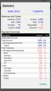 Budget Calendar screenshot