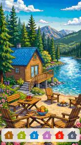 Cabin & House Paint by Numbers screenshot