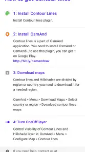 Contour lines plugin — OsmAnd screenshot