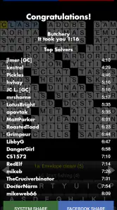 Crosswords screenshot