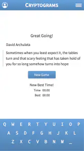 Cryptogram · Cryptoquote Game screenshot