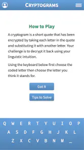 Cryptogram · Cryptoquote Game screenshot