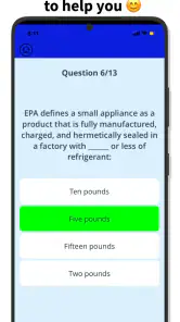EPA 608 Practice Test screenshot