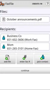 FaxFile - Send Fax from phone screenshot