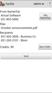 FaxFile - Send Fax from phone screenshot