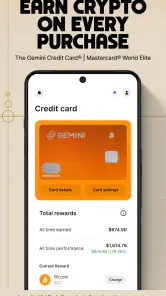 Gemini: Bitcoin Credit Card screenshot