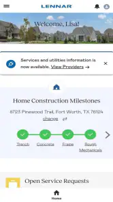 Lennar Account screenshot