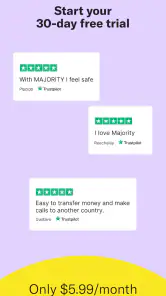 MAJORITY: Mobile banking screenshot