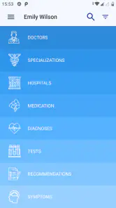Medical records screenshot