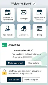 My Health at Vanderbilt screenshot