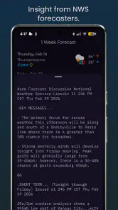 NWS Weather Report screenshot