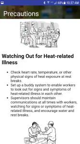 OSHA NIOSH Heat Safety Tool screenshot