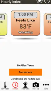 OSHA NIOSH Heat Safety Tool screenshot