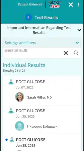 Patient Gateway screenshot