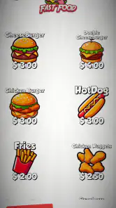 Play Pretend Food Menu screenshot