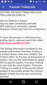 Precision Trolling Data screenshot