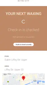 Q: Waxing Check-in screenshot
