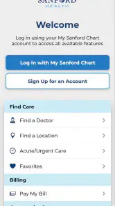 Sanford Health screenshot