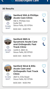 Sanford Health screenshot