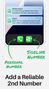 Sideline: 2nd Phone Line App screenshot