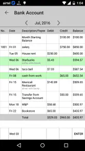 Simple Checkbook Ledger screenshot