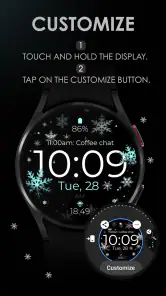 Snowflake rose gold watch face screenshot