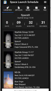Space Launch Schedule screenshot