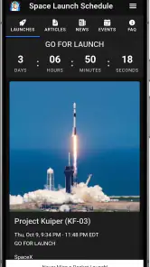Space Launch Schedule screenshot