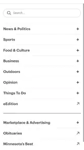 The Minnesota Star Tribune screenshot