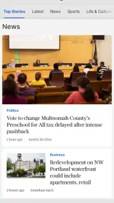 The Oregonian screenshot