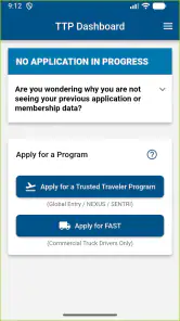 Trusted Traveler screenshot