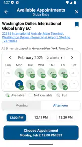 Trusted Traveler Programs screenshot