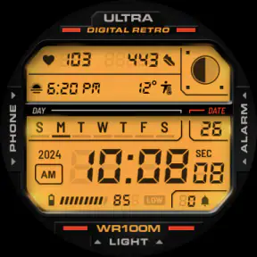 ULTRA Digital Retro watch face screenshot
