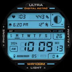 ULTRA Digital Retro watch face screenshot