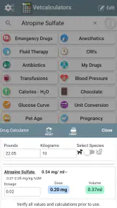 Vetcalculators screenshot