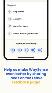 WaySense screenshot
