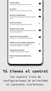 aplicación navegador privado screenshot