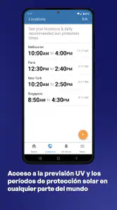 Aplicación SunSmart Global UV screenshot