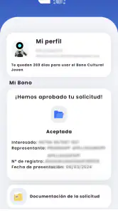 Bono Cultural Joven 2026 screenshot
