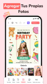 Crear Invitación de Cumpleaños screenshot