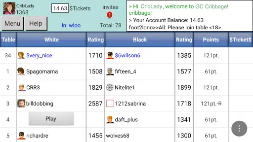 Cribbage GC screenshot