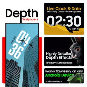 Depth Wallpapers & Live Clock screenshot