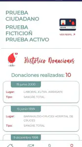 Donantes de Sangre de Euskadi screenshot