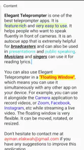 Elegant Teleprompter Pro screenshot