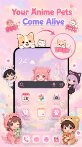 Emoji Battery & Shimeji Pets screenshot